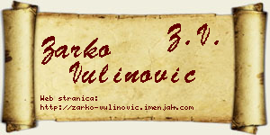 Žarko Vulinović vizit kartica